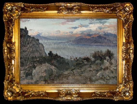 framed  Albert Hertel Mediterrane Kustenlandschaft, ta009-2